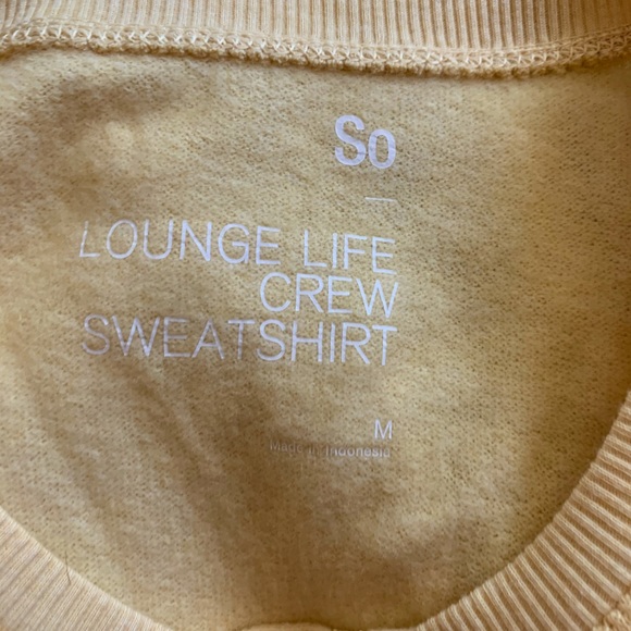 SO Yellow Crew Neck Sweater M NWT - Picture 2 of 2